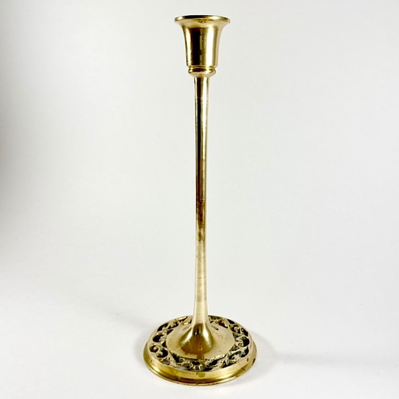 Vintage 8” brass candlestick holder